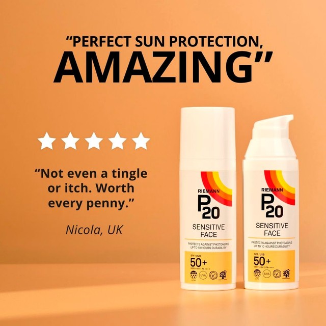 Riemann P20 Sensitive Face SPF 50+ sun cream 50ml, imported from the UK