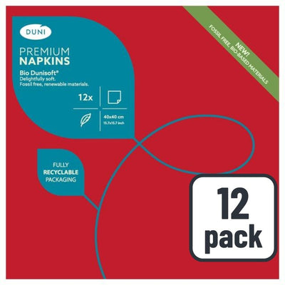 M&S Duni Red Luxury Compostable Large Paper Napkins 12 Pack- Buy online at McGrocer
