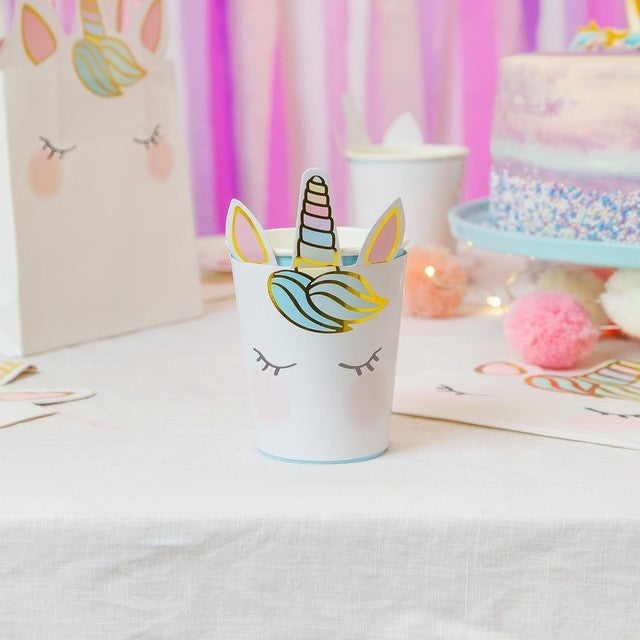 Talking Tables Unicorn Paper Party Cups 8 pack (British brand)