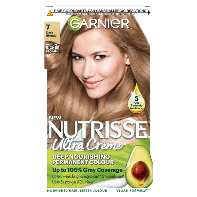 Garnier Nutrisse Almond 7 Dark Blonde hair dye, UK version