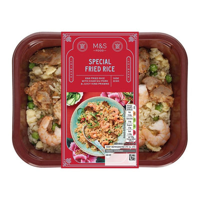 Spezialreis mit Char Siu Schweinefleisch und Riesengarnelen 400g
