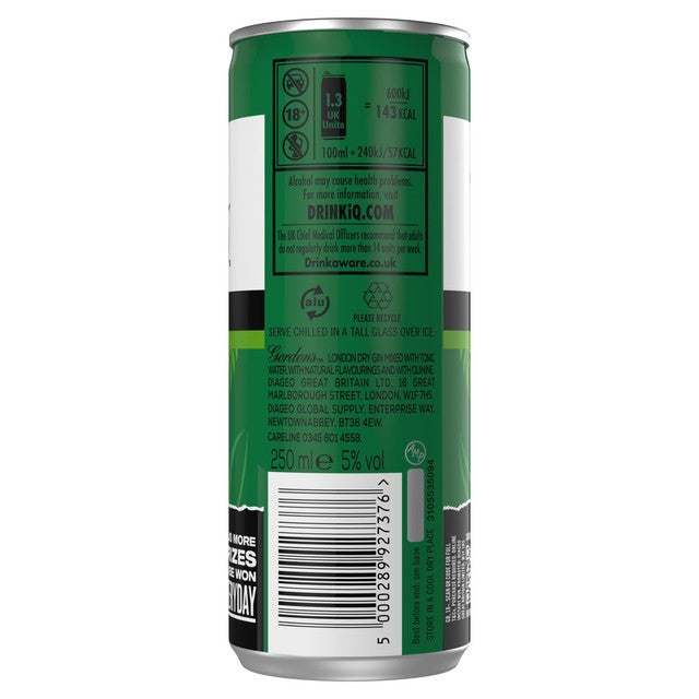 Gordon's gin and tonic can 250ml, UK version