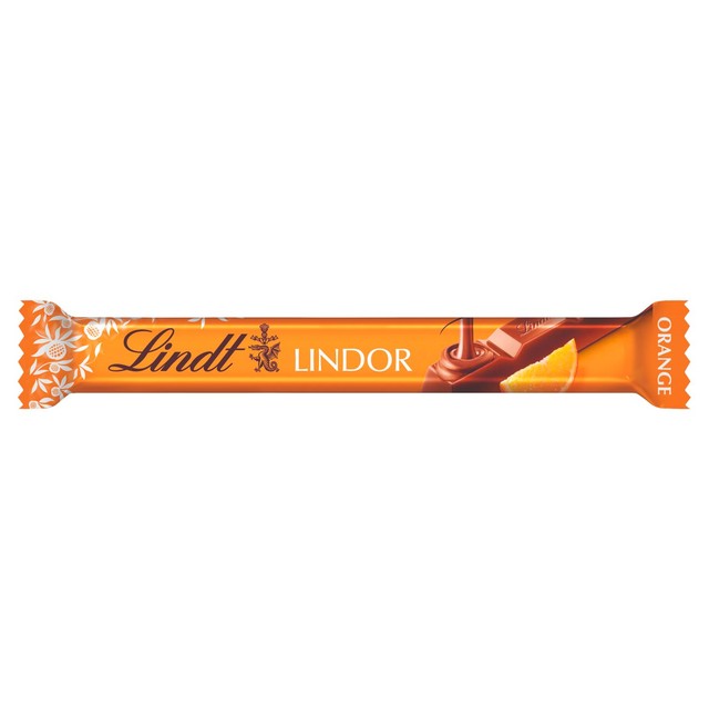 Lindt chocolate bar milk orange 38g, UK version