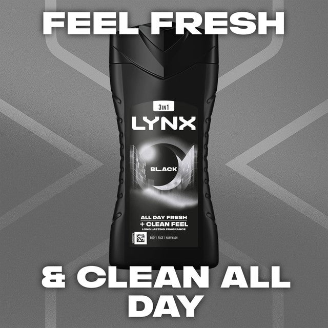 Lynx Black shower gel 225ml, UK version