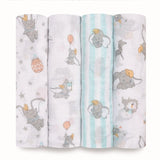 Aden & Anais muslin swaddle blankets Dumbo 4 pack - British product