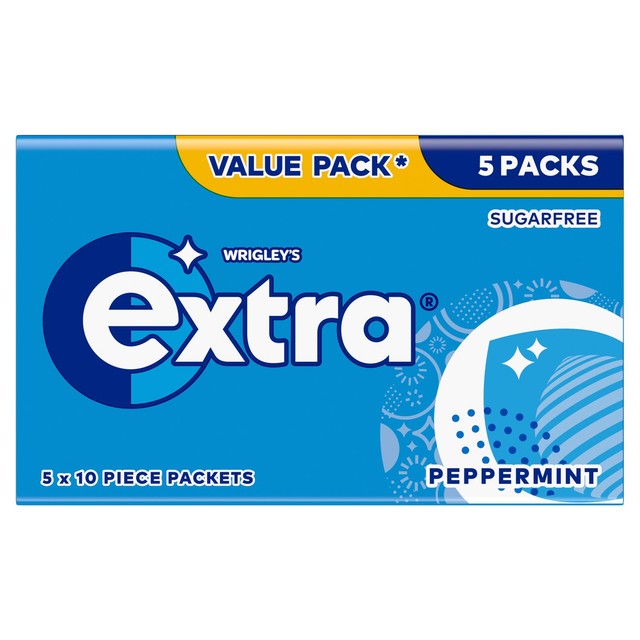 Wrigley's Extra peppermint sugarfree chewing gum 70g multipack - British product