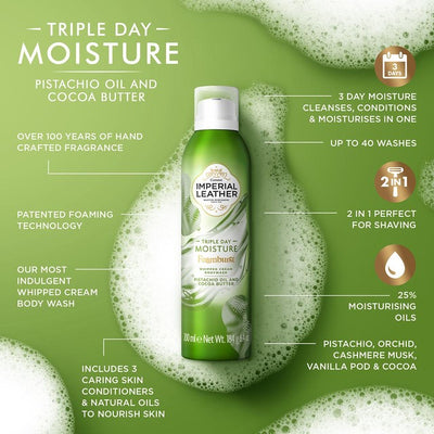 Imperial Leather Foamburst Triple Day Moisture Pistachio Oil & Cocoa Butter Shower Gel 200ml