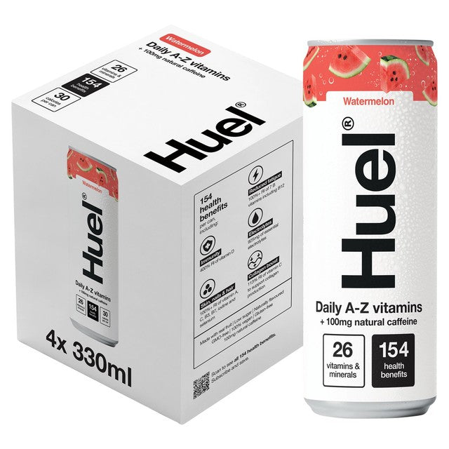 Huel watermelon sparkling multivitamin energy drink 330ml, UK version