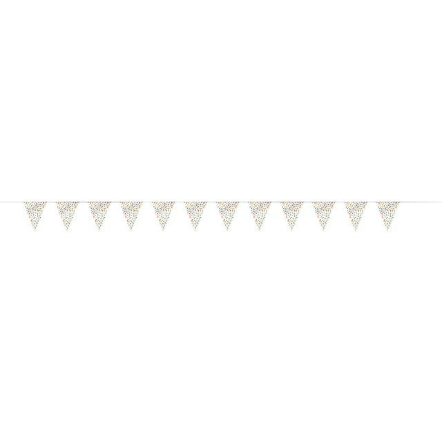 Unique Party Rainbow Polka Dot Flag Banner 12ft, imported from the UK