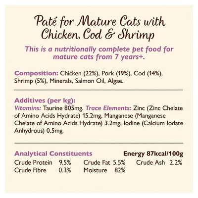 M&S Lily's Kitchen Chicken & Cod with Shrimp Pate Mature Cat Food 85g- Buy online at McGrocer