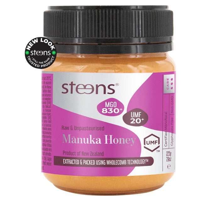 Steens MGO 830 UMF20 Certified Manuka Honey 225g (British brand)