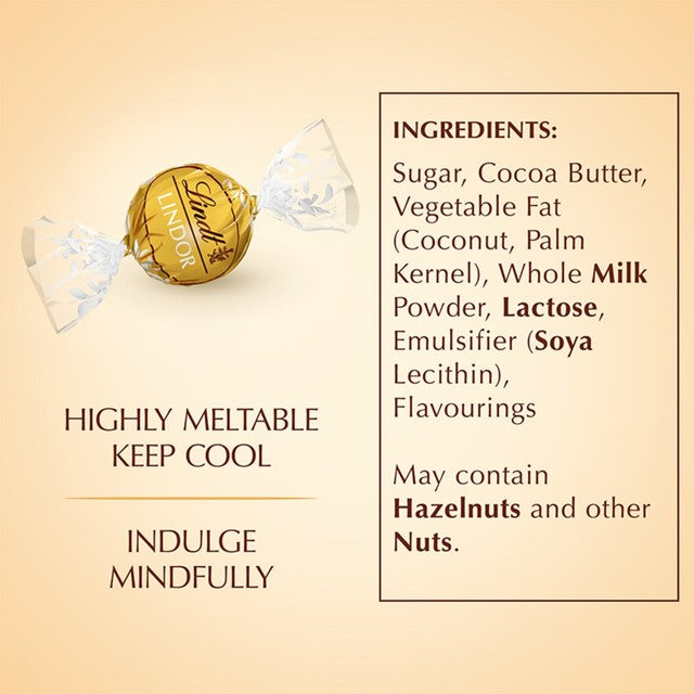 Lindt Lindor white chocolate truffles 200g, UK version