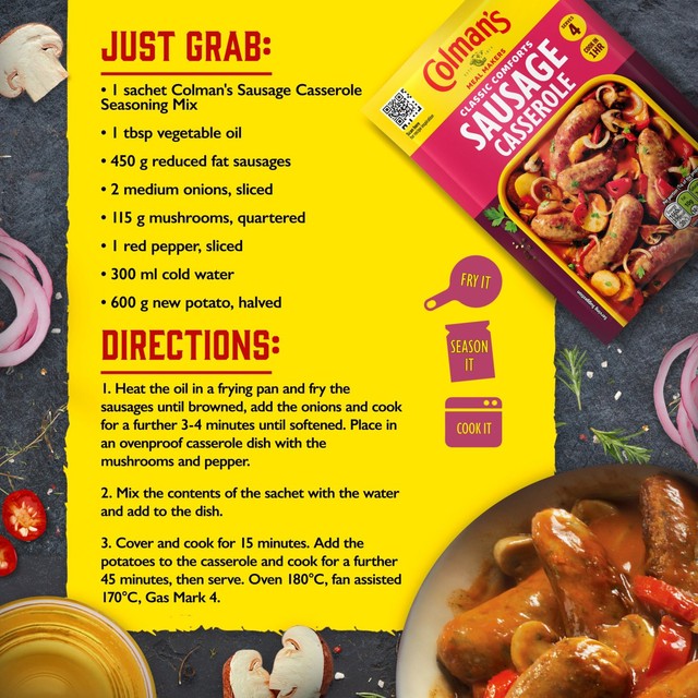 Colman's sausage casserole recipe mix 45g - British product