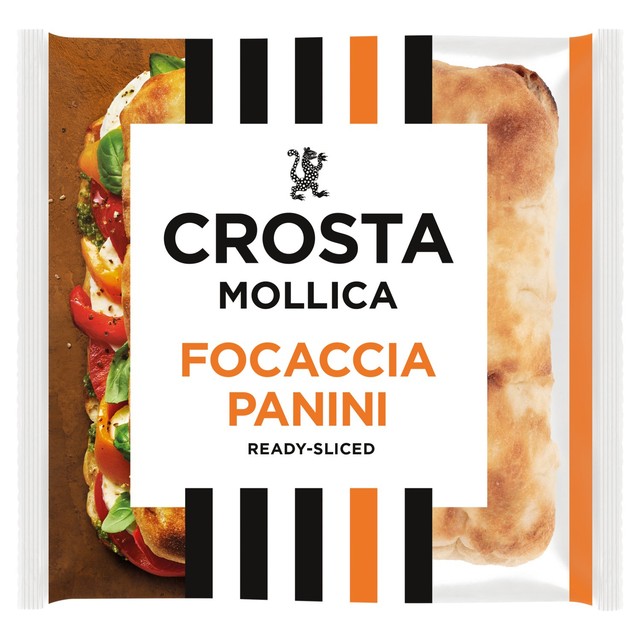 Crosta Mollica focaccia panini ready sliced 2 pack - British product