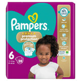 Pampers Premium Protection nappies Essential Pack Size 6 28 nappies, imported from the UK