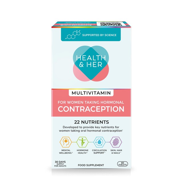 Health & Her multivitamin for women on hormonal contraception, UK version