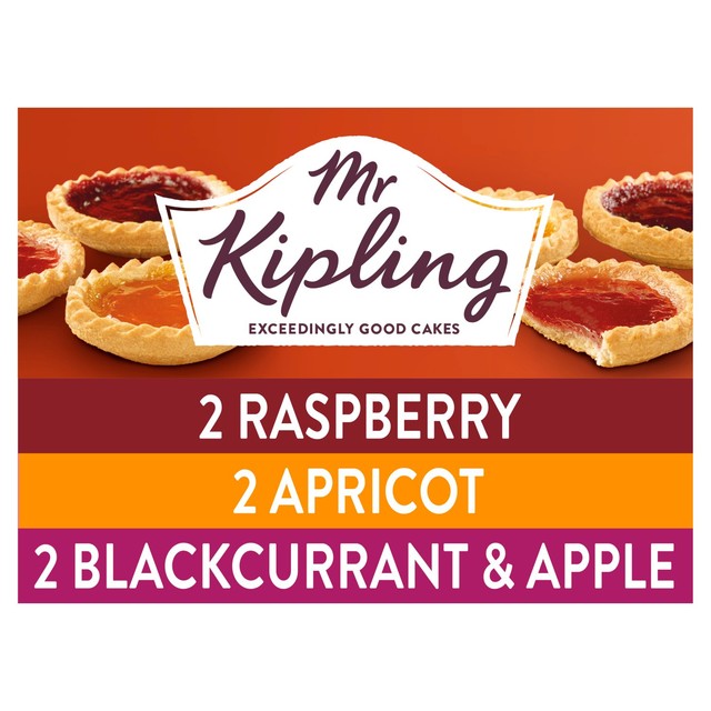 Mr Kipling jam tarts assorted flavours pack of 6, imported from the UK