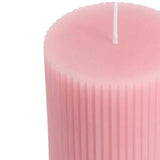 M&S ridged pillar candle in pink, UK version