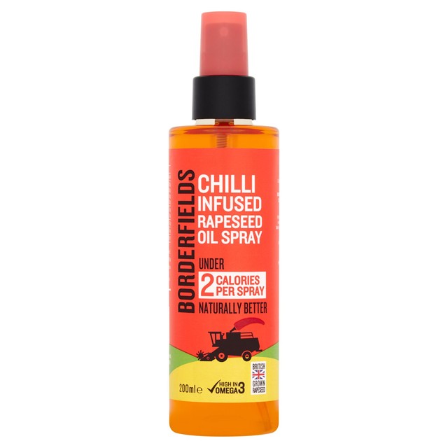 Borderfields chilli infused rapeseed oil spray 200ml - British product