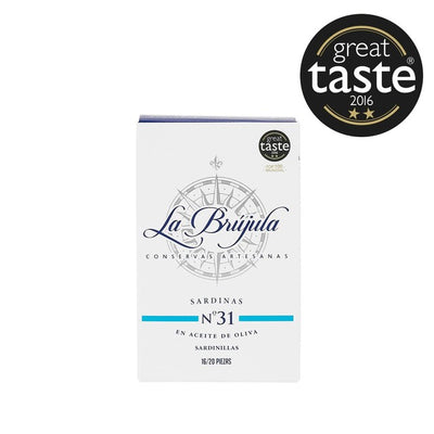 M&S Brindisa La Brújula Galician Small Sardines Sardinillas Canned Sardines 115g- Buy online at McGrocer