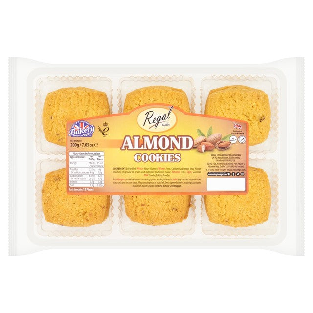 Regal Almond Cookies 12 pack, imported from the UK