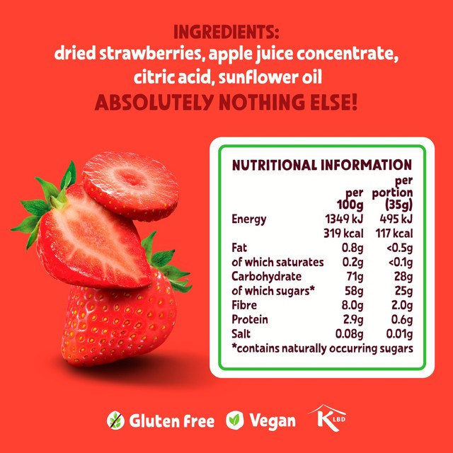 Urban Fruit dried strawberries 35g - British product