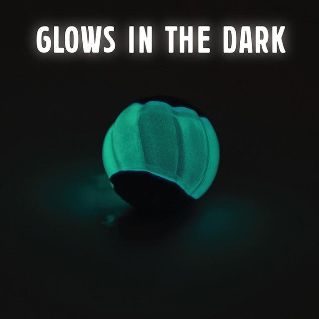 Zeus Duo Ball dog toy with squeaker and glow-in-the-dark, 6.3cm (British brand)