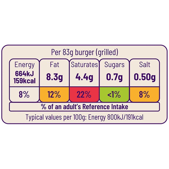 Ocado reduced fat quarter pounder beef burgers 454g, imported from the UK