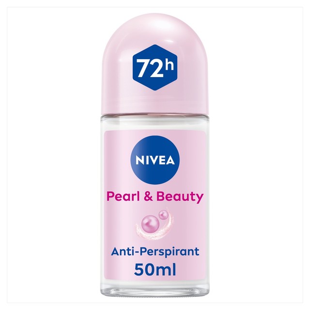 NIVEA Pearl & Beauty Anti-Perspirant Deodorant Roll-On 50ml, imported from the UK