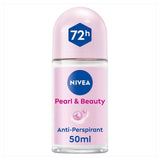 NIVEA Pearl & Beauty Anti-Perspirant Deodorant Roll-On 50ml, imported from the UK