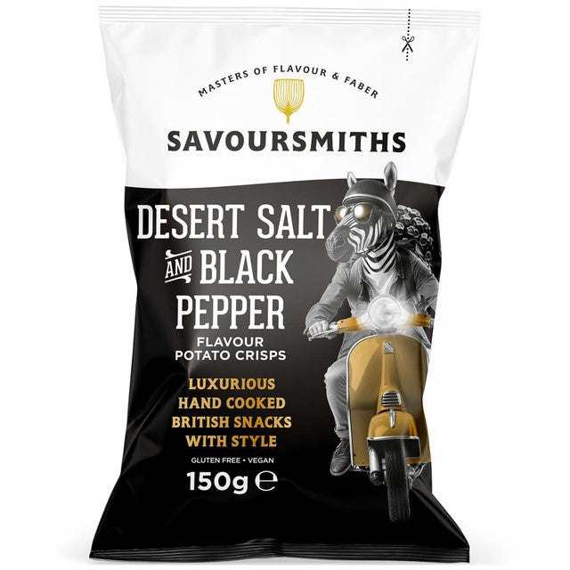 Savoursmiths Desert Salt and Black Pepper potato crisps 150g (British brand)
