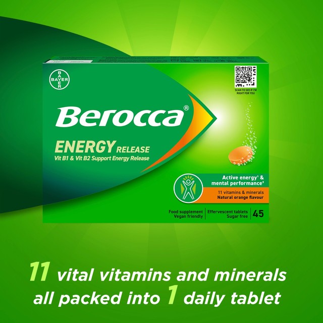 Berocca Orange Multivitamin Tablets 45 Pack - British product