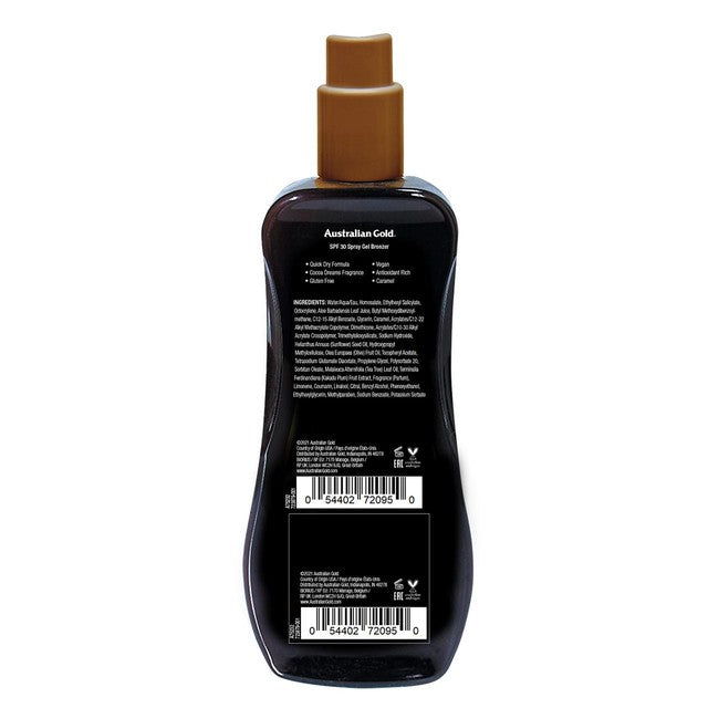 Australian Gold SPF 30 sunscreen spray with instant bronzer 237ml - British product