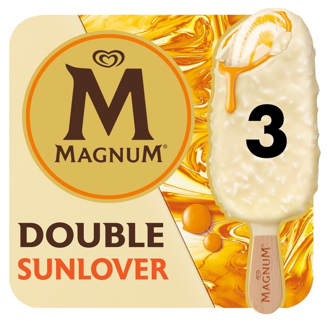 Magnum mango and coconut ice cream sticks 3 x 85ml, imported from the UK