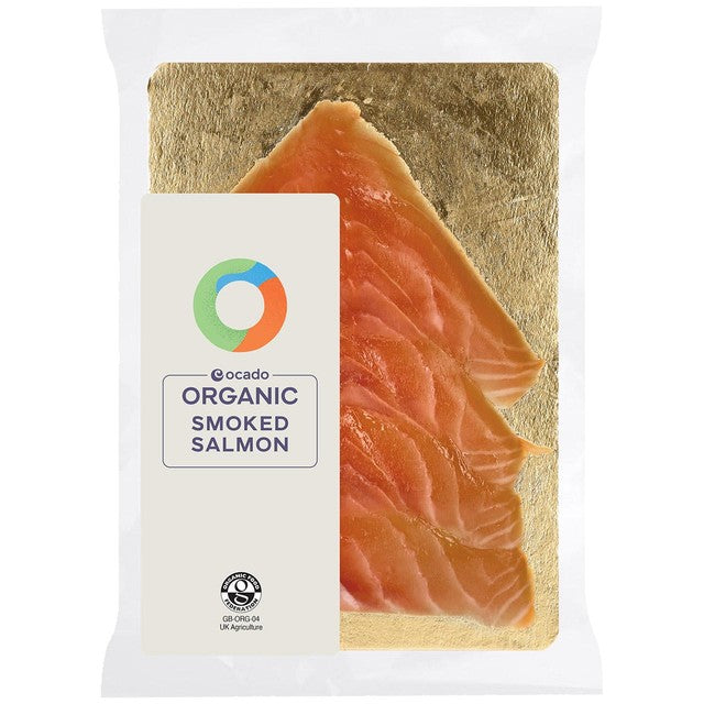 Ocado oak smoked salmon 100g, imported from the UK