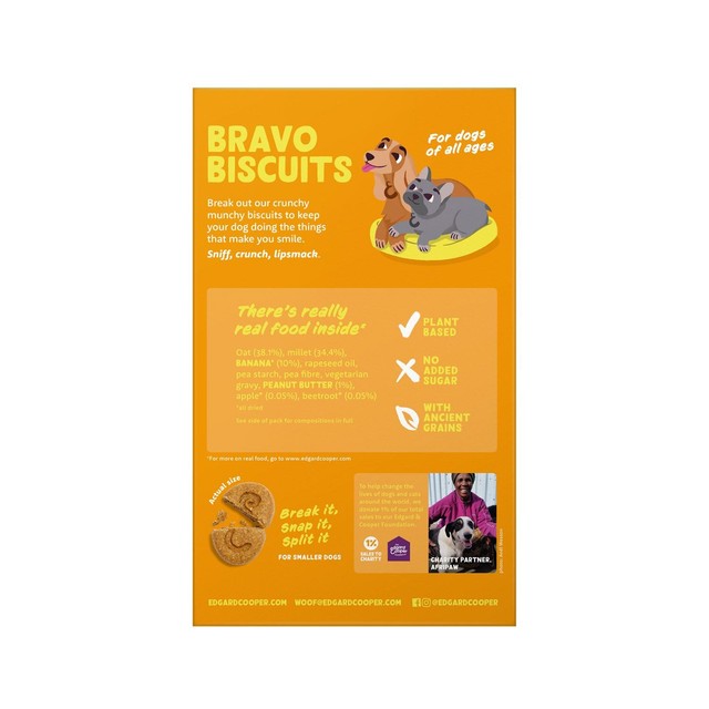 Edgard & Cooper banana peanut butter dog biscuits 400g - British product