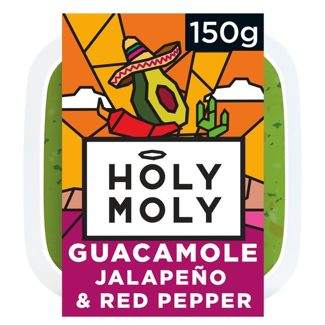 Holy Moly guacamole dip jalapeno and red pepper 150g, UK version