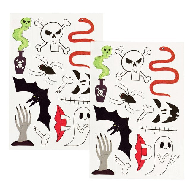 Rex London Halloween temporary tattoos 2 sheets 11x16cm, imported from the UK