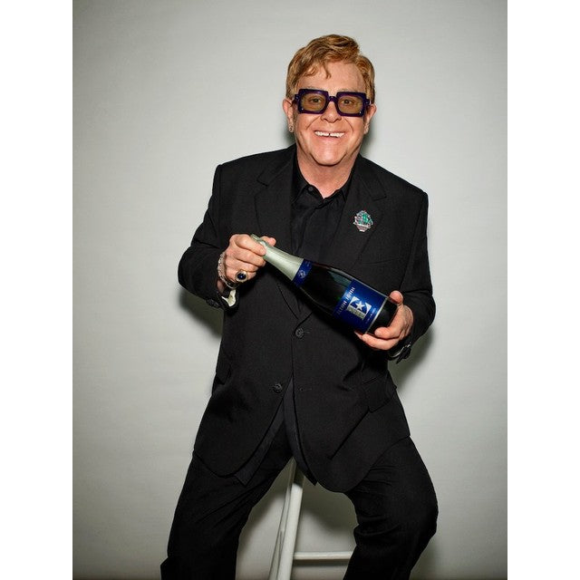 Elton John non-alcoholic sparkling drink Blanc de Blancs 0% (British brand)