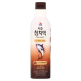 Sajo Korean tuna fish sauce bottle - British product