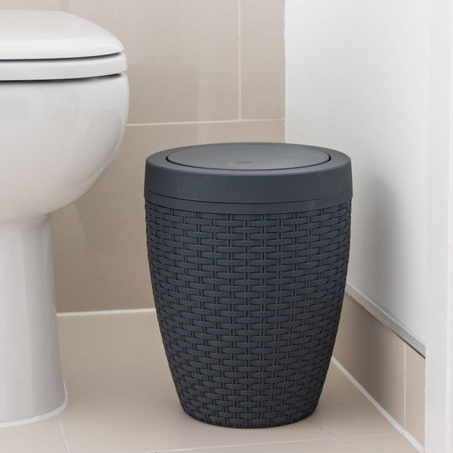 Addis charcoal grey bathroom bin 5 litre - British product