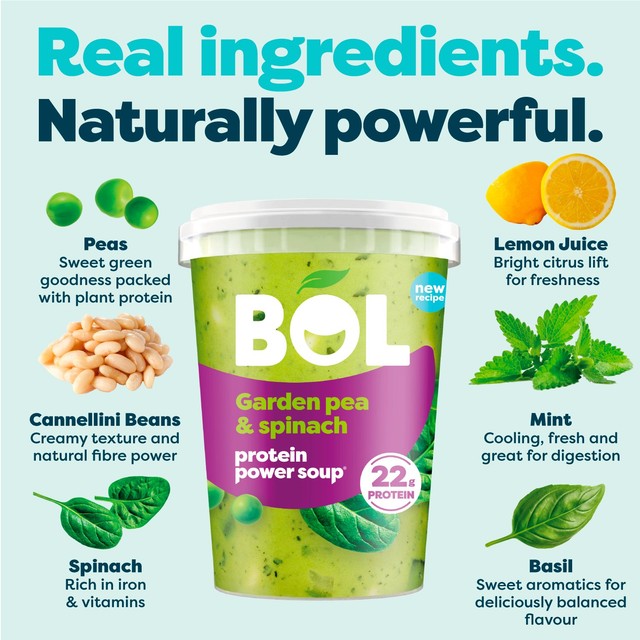 BOL garden pea & spinach soup 600g pot - British product