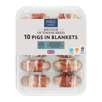 M&S British Outdoor Bred Pigs in Blankets Pork Cocktail Sausages 240g