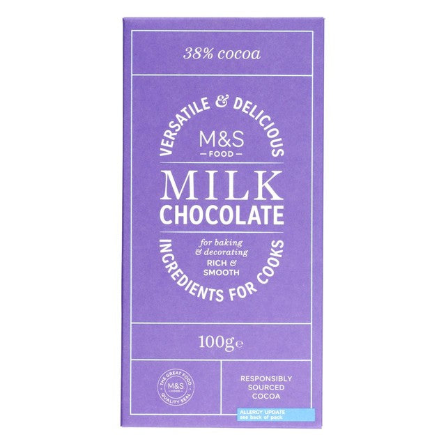 M&S Fairtrade Milk Chocolate Bar 100g, imported from the UK
