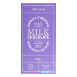 M&S Fairtrade Milk Chocolate Bar 100g, imported from the UK