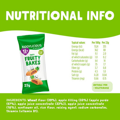 Kiddylicious Apfel Frucht-Kekse Babysnack-Riegel 6 x 22g