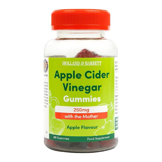 Holland & Barrett apple cider vinegar gummies apple flavour 60 gummies, UK version