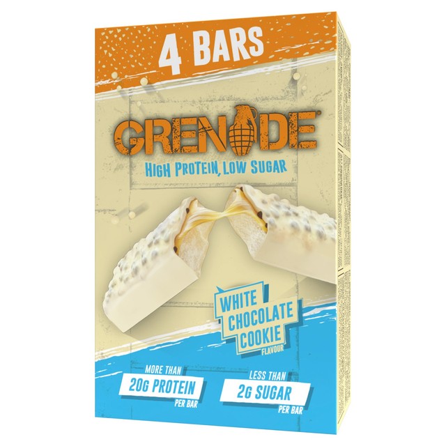 Grenade white chocolate cookie protein bar 4 x 60g multipack, UK version