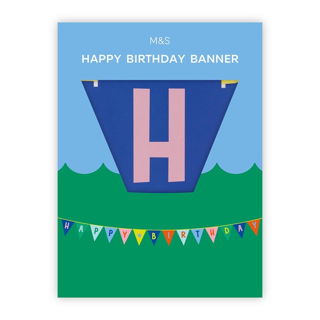 M&S Happy Birthday bunting banner 3m, imported from the UK