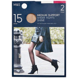 M&S sheer tights in Rose Quartz, 2 pack small, imported from the UK